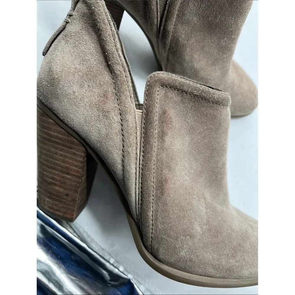 Vince Camuto Francia Taupe Suede Ankle Booties